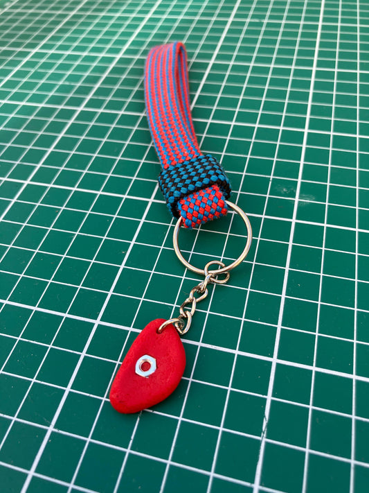 Recycled Climbing Rope Keychain - Red & Blue