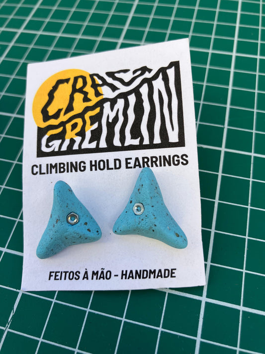 Climbing Hold Earrings - Speckled Blue