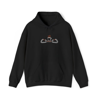 Coffee & Quickdraws - White & Red Embroidery Hoodie