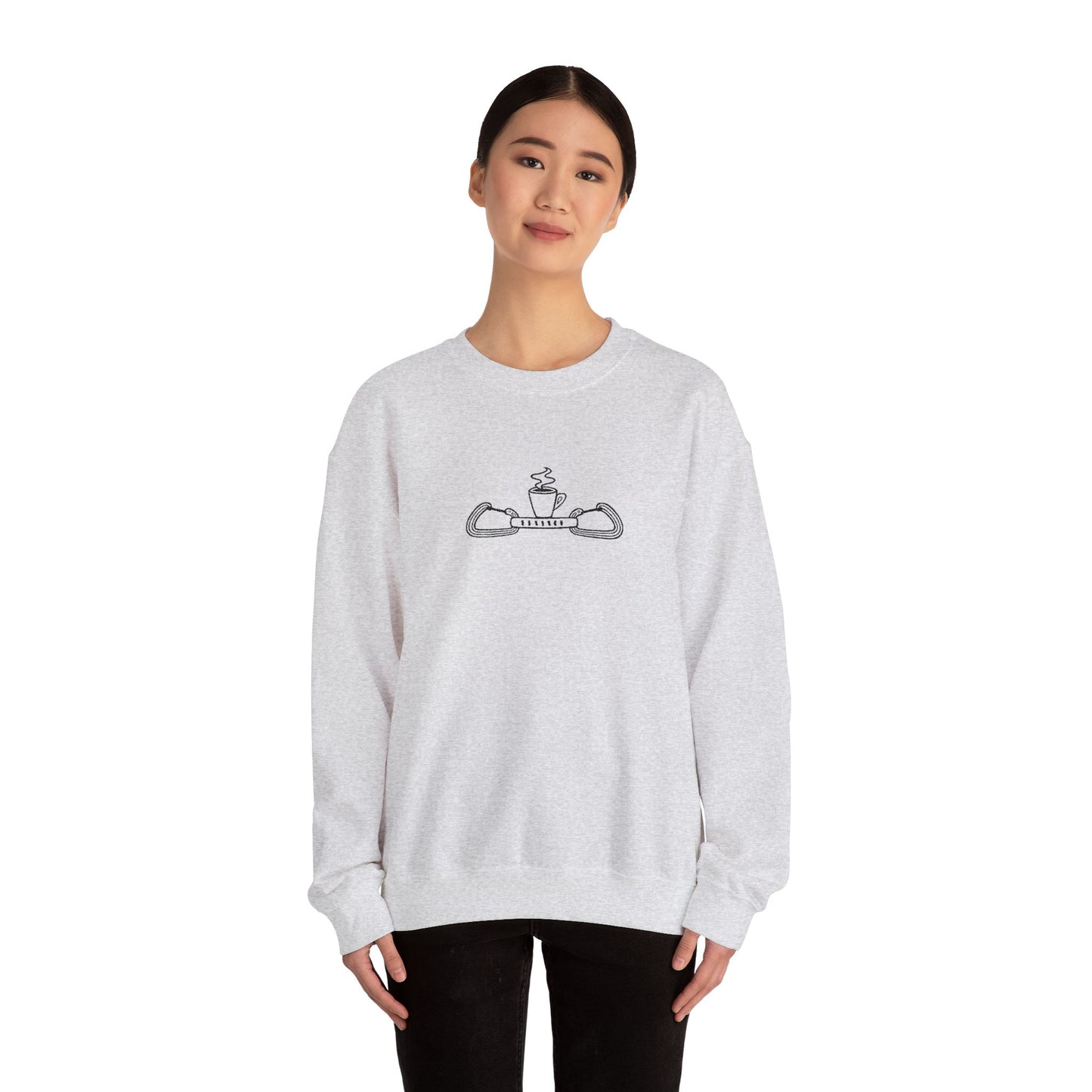 Coffee & Quickdraws - All-Black Embroidery Crewneck