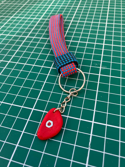 Recycled Climbing Rope Keychain - Red & Blue