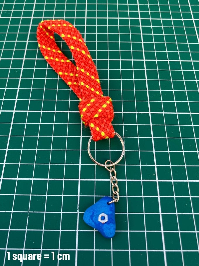 Recycled Climbing Rope Keychain - Orange & Red