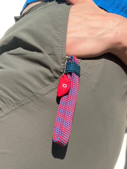 Recycled Climbing Rope Keychain - Red & Blue