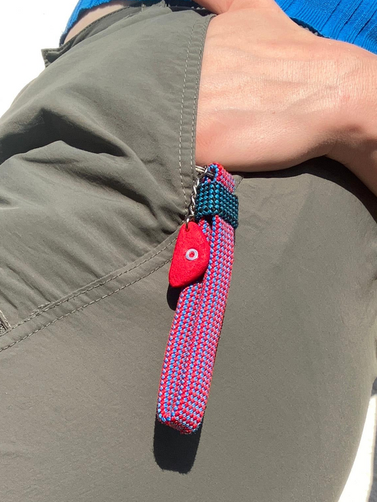 Recycled Climbing Rope Keychain - Red & Blue