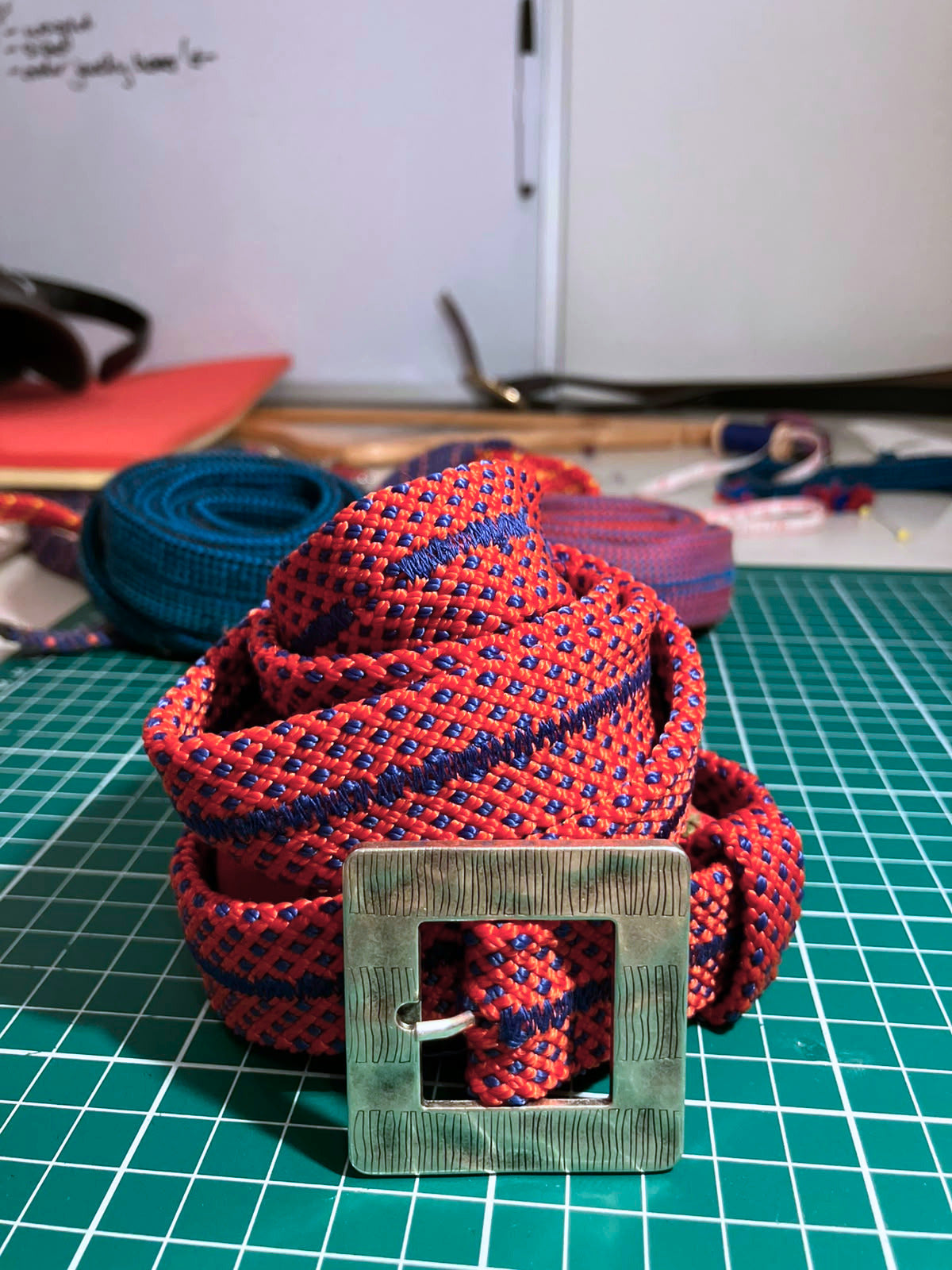 Recycled Rope Belt with Retro Silver Buckle
