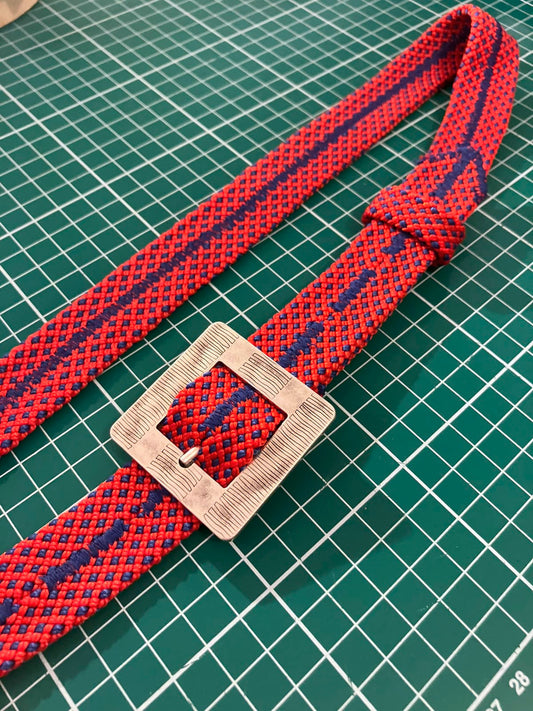 Recycled Rope Belt with Retro Silver Buckle